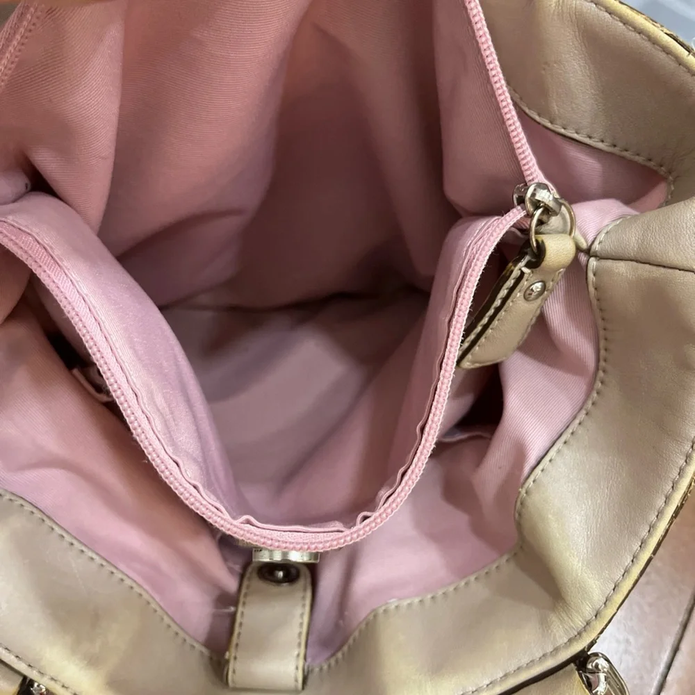 Coach Pink and Brown Circle Pattern Shoulder Bag - Picture 13 of 14